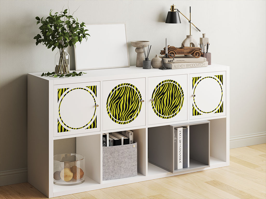 Yellow Zebra Animal Print DIY Furniture Stickers