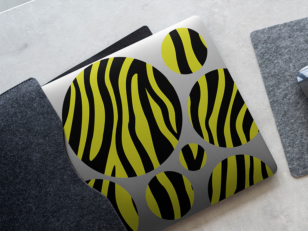 Yellow Zebra Animal Print DIY Laptop Stickers