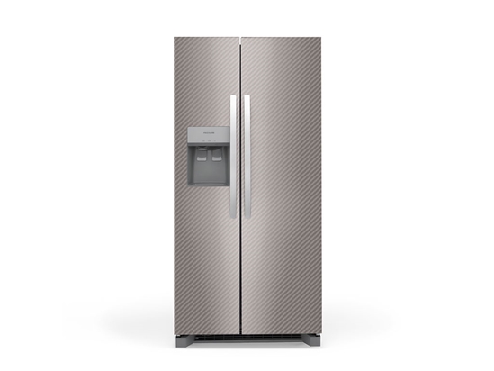 Rwraps 3D Carbon Fiber Silver Refrigerator Wraps