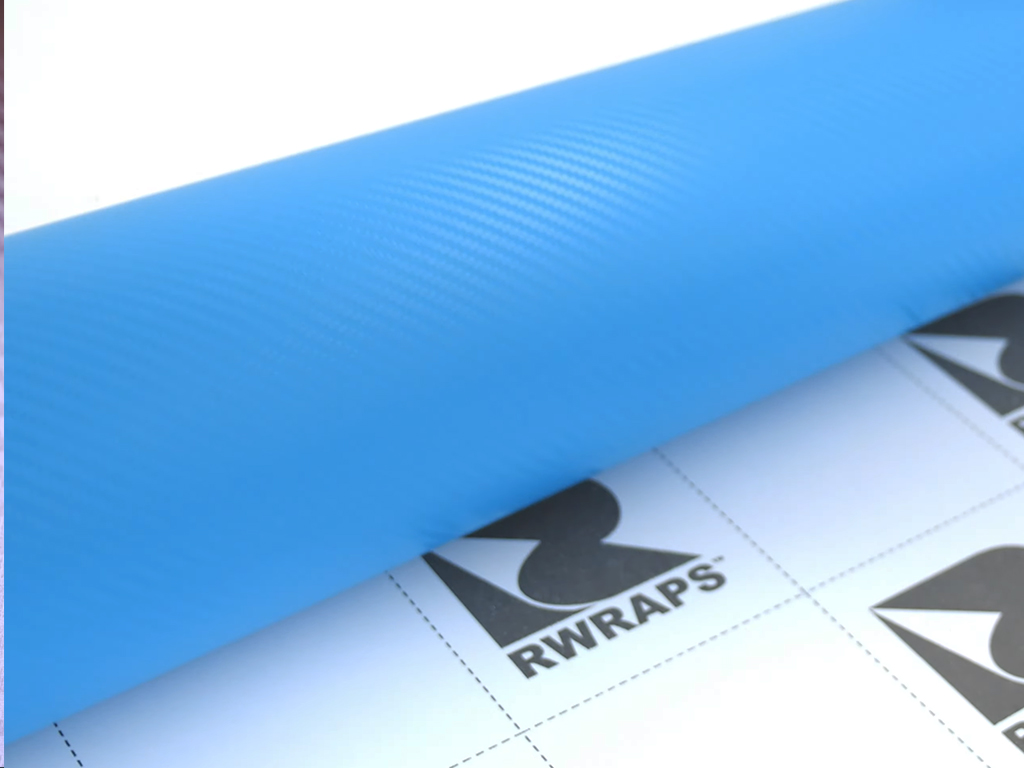 Rwraps™ Sky Blue 3D Carbon Fiber Vinyl Wrap | Car Wrap Film