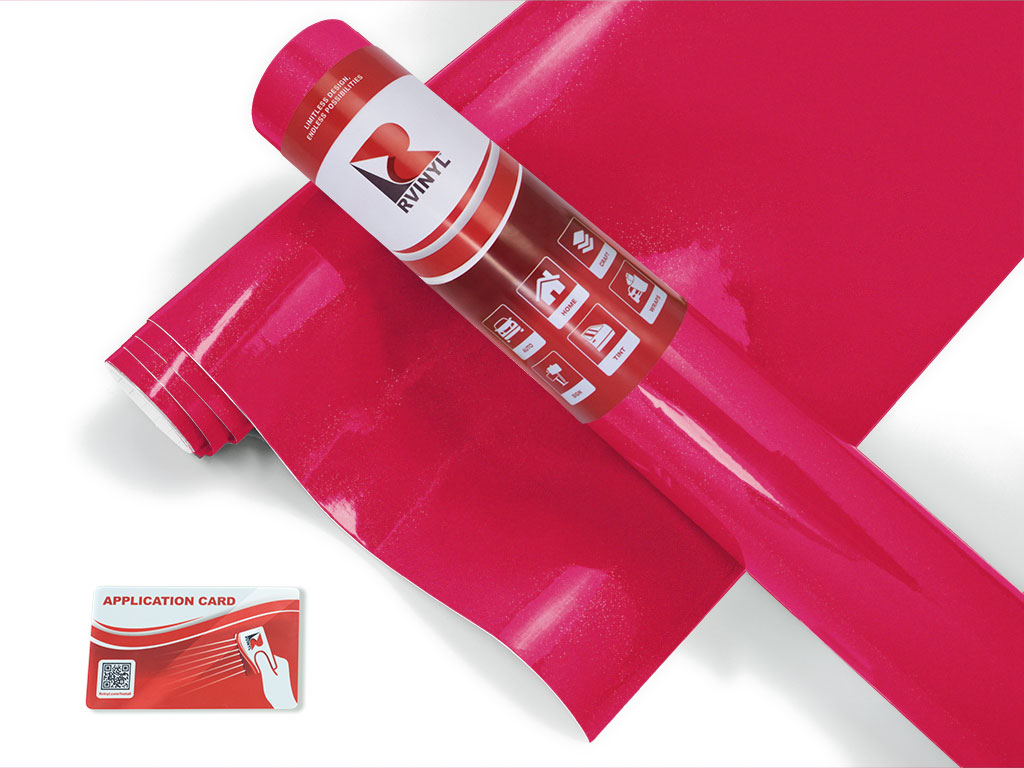Rwraps™ Rose Red Gloss Metallic Vinyl Wrap | Car Wrap Film