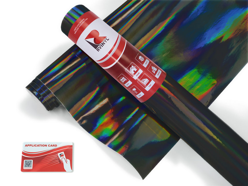 Rwraps Holographic Chrome Black Neochrome RV Wrap Color Film