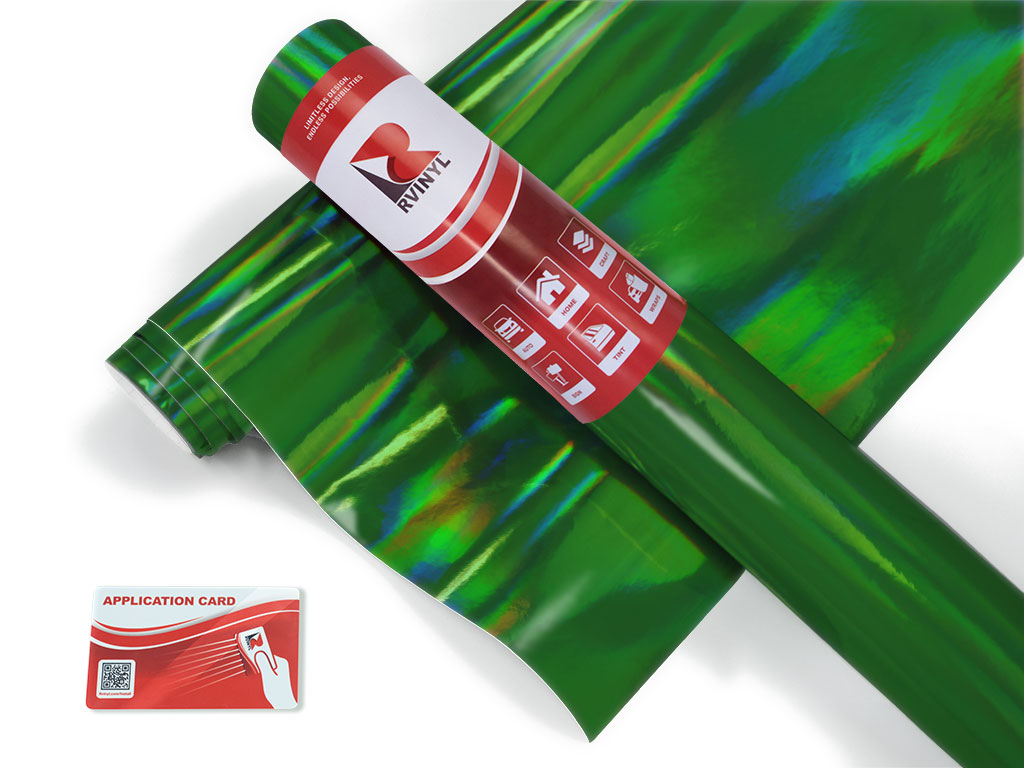 Rwraps Holographic Chrome Green Neochrome Fridge Wrap Color Film