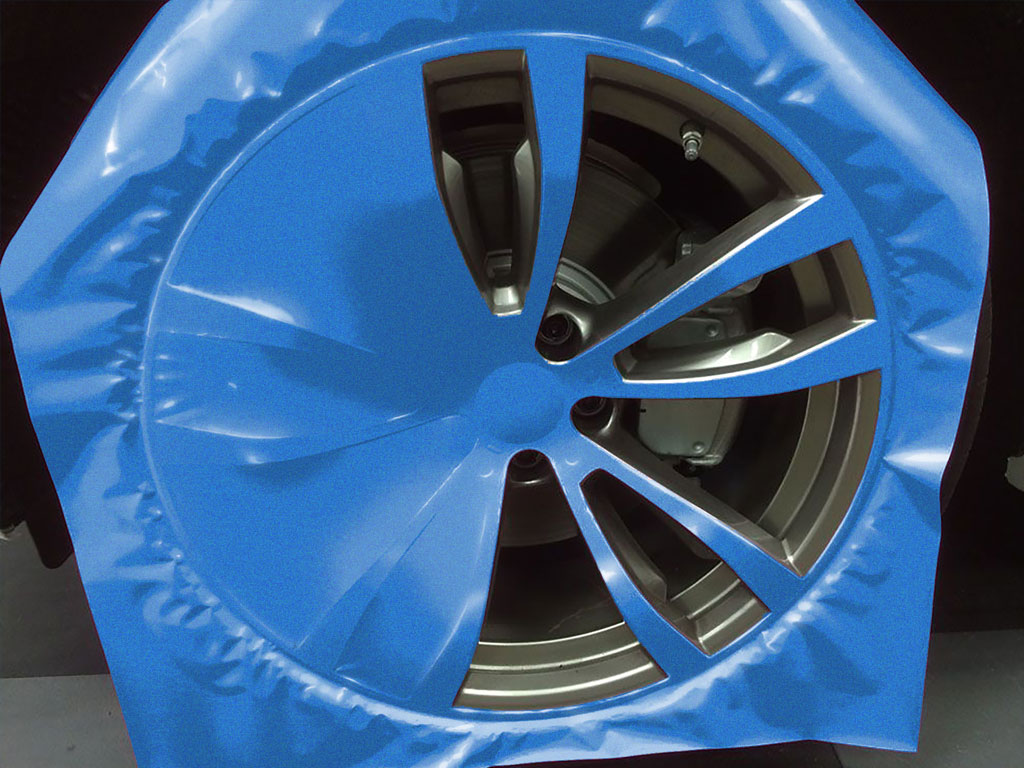 Rwraps™ Gloss Metallic Bright Blue Custom Wheel Installation Process