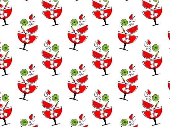 Watermelon Caipirinha Alcohol Vinyl Wrap Pattern