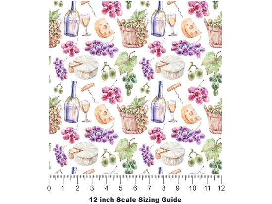 Picnic Charcuterie Alcohol Vinyl Film Pattern Size 12 inch Scale