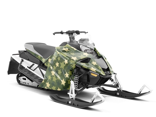 Green Stars Americana Custom Wrapped Snowmobile