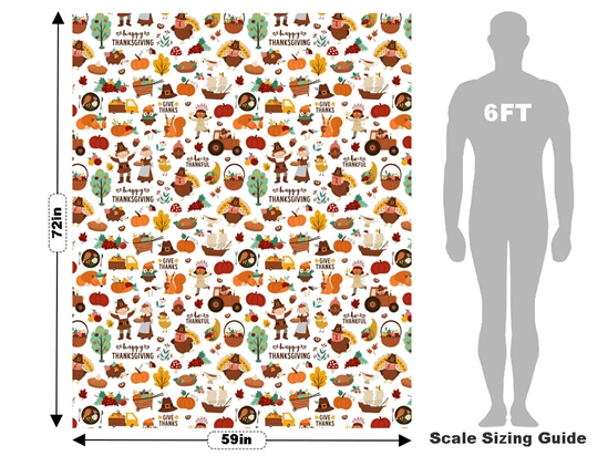 Happy Thanksgiving Americana Vehicle Wrap Scale