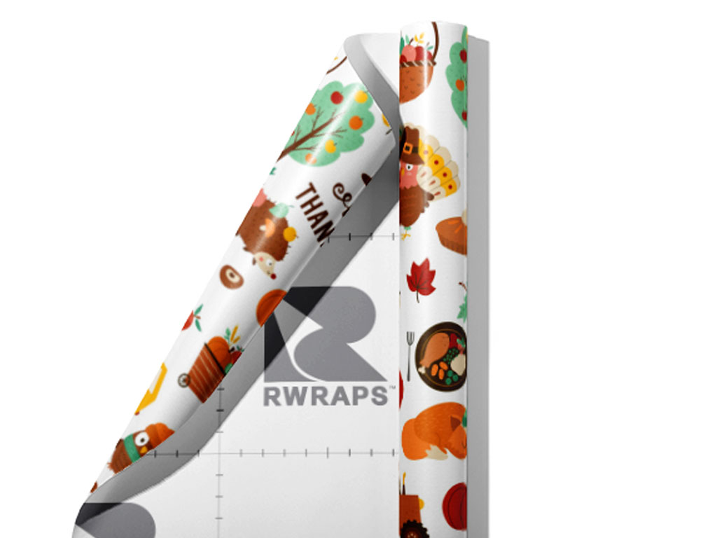 Happy Thanksgiving Americana Wrap Film Sheets