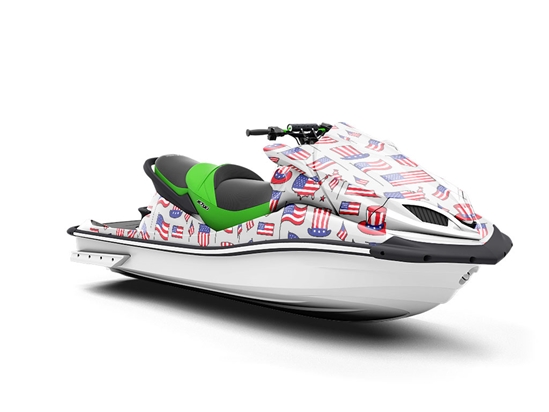 Flagging Down Americana Jet Ski Vinyl Customized Wrap