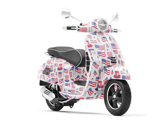 Flagging Down Americana Vespa Scooter Wrap Film