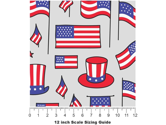 Flagging Down Americana Vinyl Film Pattern Size 12 inch Scale