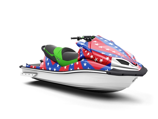 Patriotic Pinwheel Americana Jet Ski Vinyl Customized Wrap