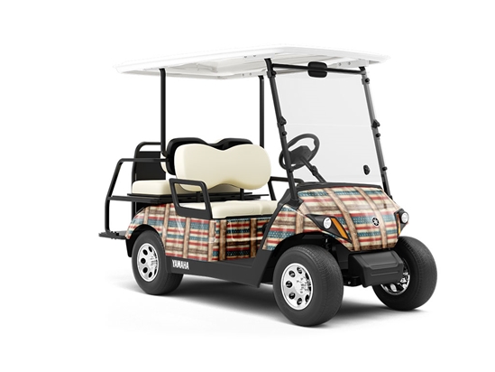 Rustic Wall Americana Wrapped Golf Cart