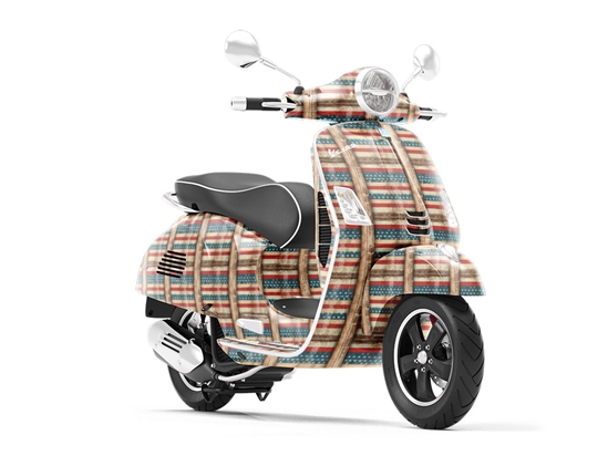 Rustic Wall Americana Vespa Scooter Wrap Film