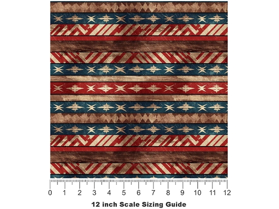 Wood Burn Americana Vinyl Film Pattern Size 12 inch Scale