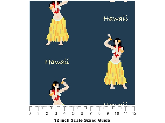 Hawaii Hula Americana Vinyl Film Pattern Size 12 inch Scale