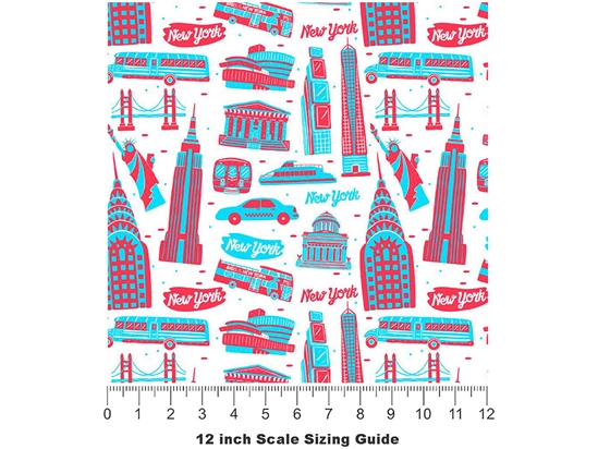 Patriotic Buildings Americana Vinyl Film Pattern Size 12 inch Scale