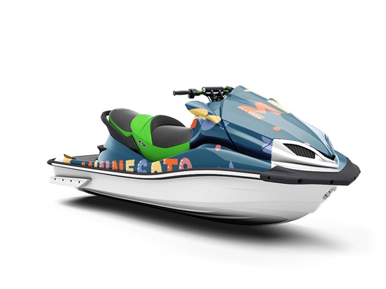 Sky-Blue Waters Americana Jet Ski Vinyl Customized Wrap