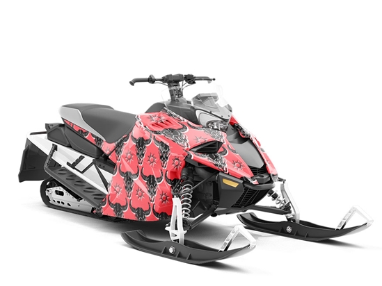 Neon Skulls Animal Custom Wrapped Snowmobile