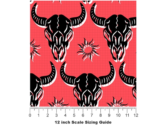 Neon Skulls Animal Vinyl Film Pattern Size 12 inch Scale