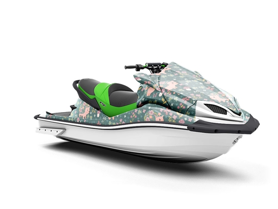 Flowery Friends Animal Jet Ski Vinyl Customized Wrap