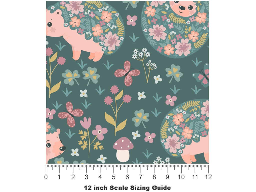 Flowery Friends Animal Vinyl Film Pattern Size 12 inch Scale