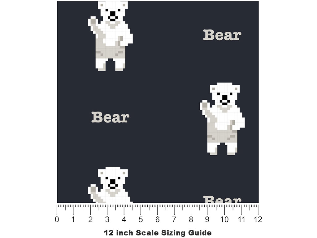 Arctic Pixels Animal Vinyl Film Pattern Size 12 inch Scale