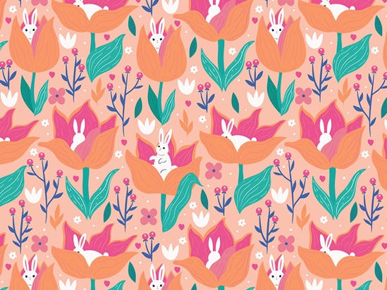 Hidden Tulips Animal Vinyl Wrap Pattern