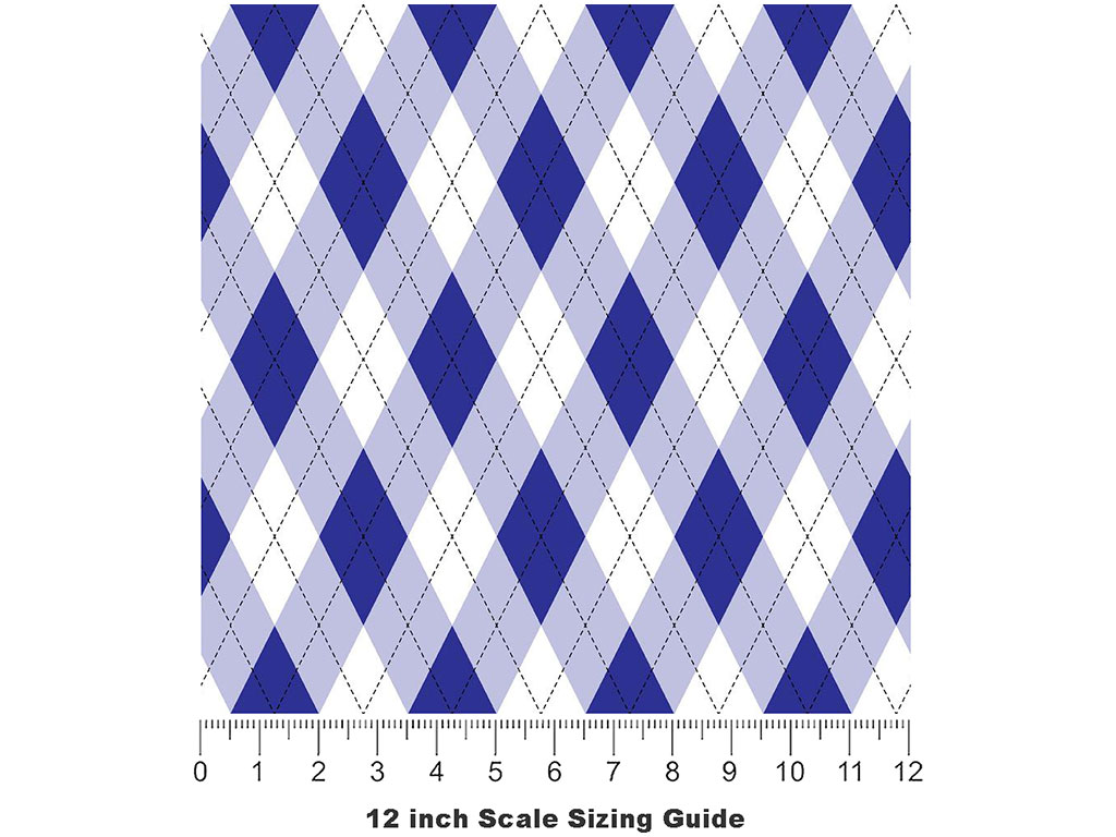 In the Navy Argyle Vinyl Film Pattern Size 12 inch Scale