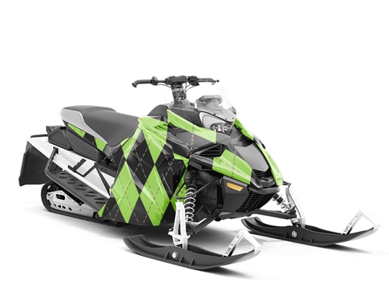 Avocado Tone Argyle Custom Wrapped Snowmobile