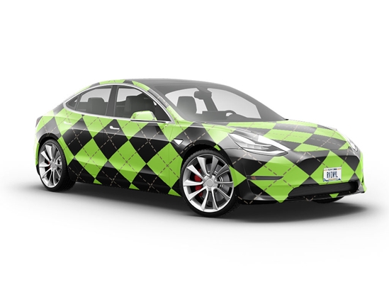 Avocado Tone Argyle Vehicle Vinyl Wrap