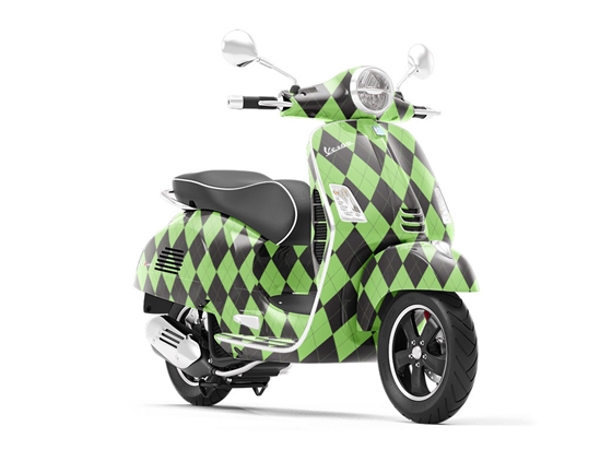 Black Olive Argyle Vespa Scooter Wrap Film