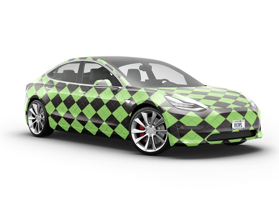 Black Olive Argyle Vehicle Vinyl Wrap