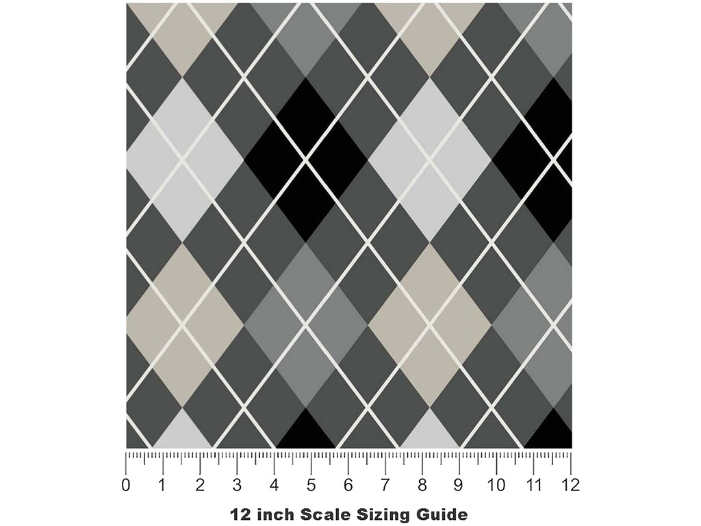 Professional Shadow Argyle Vinyl Film Pattern Size 12 inch Scale