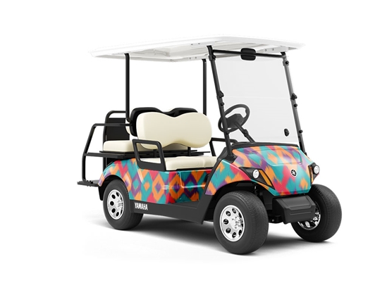 Shag Rug Argyle Wrapped Golf Cart
