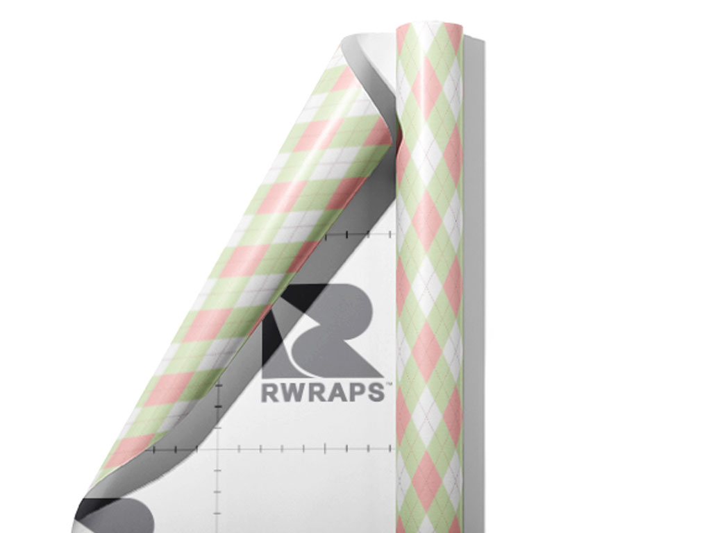 Watermelon Crosses Argyle Wrap Film Sheets