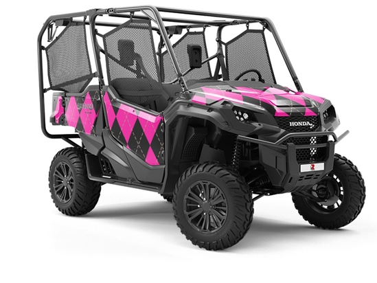 Hot Neon Argyle Utility Vehicle Vinyl Wrap