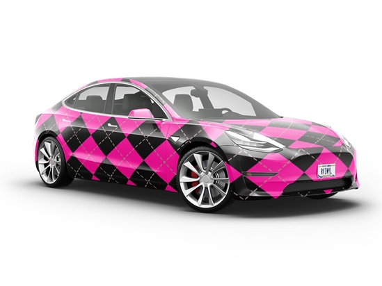 Hot Neon Argyle Vehicle Vinyl Wrap