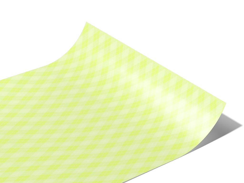 Neon Lemon Argyle Vinyl Wraps