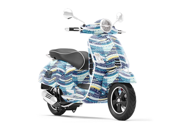 Water Static Art Deco Vespa Scooter Wrap Film