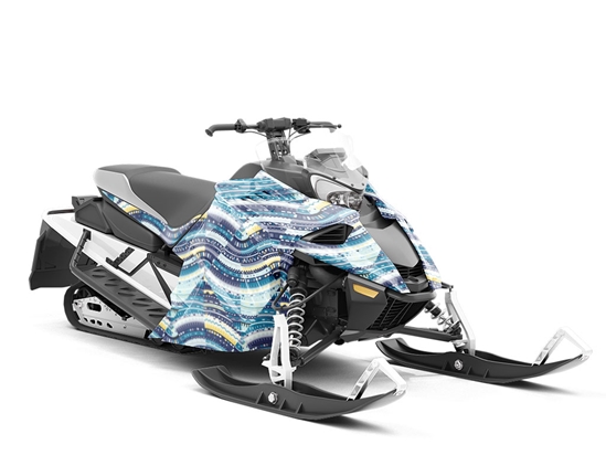 Water Static Art Deco Custom Wrapped Snowmobile