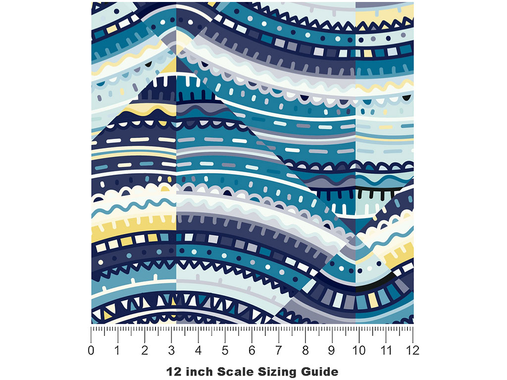 Water Static Art Deco Vinyl Film Pattern Size 12 inch Scale