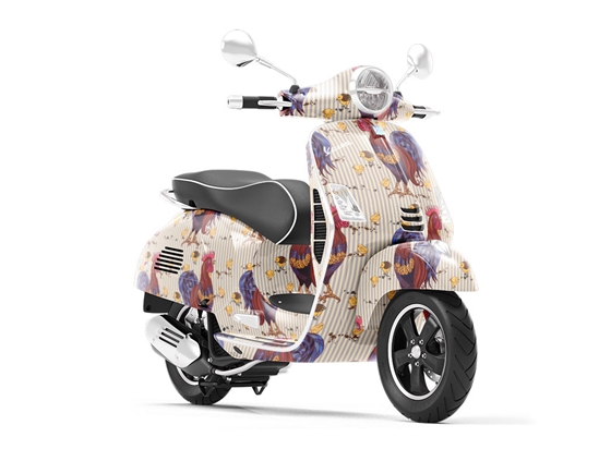 Cocks Walk Birds Vespa Scooter Wrap Film