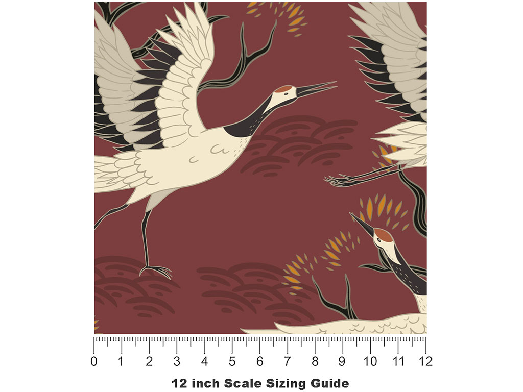 Auburn Flight Birds Vinyl Film Pattern Size 12 inch Scale