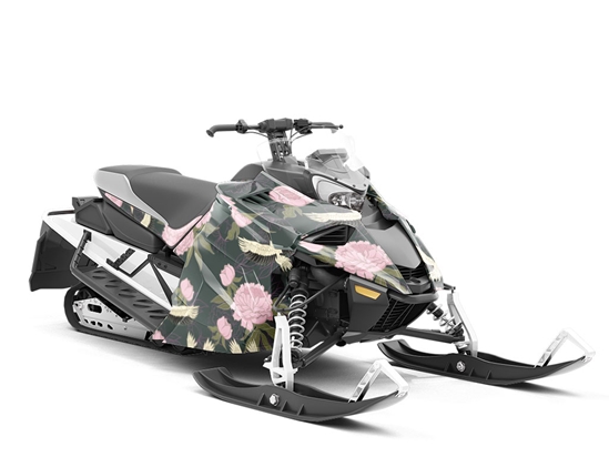 Olive Flight Birds Custom Wrapped Snowmobile