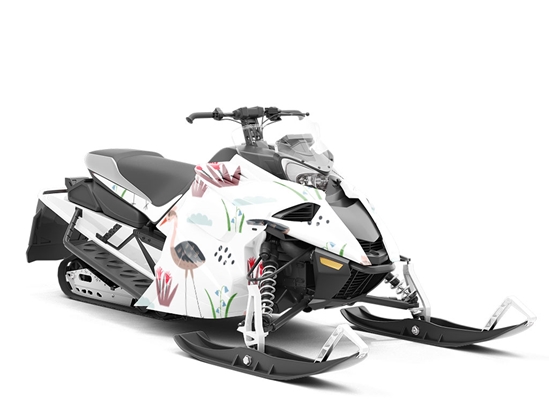 Springtime Strut Birds Custom Wrapped Snowmobile