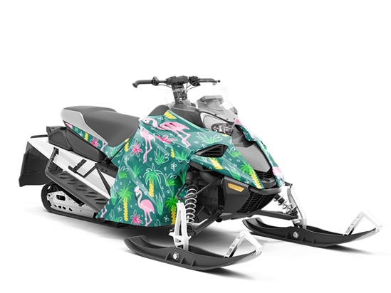 Tepid Tropics Birds Custom Wrapped Snowmobile