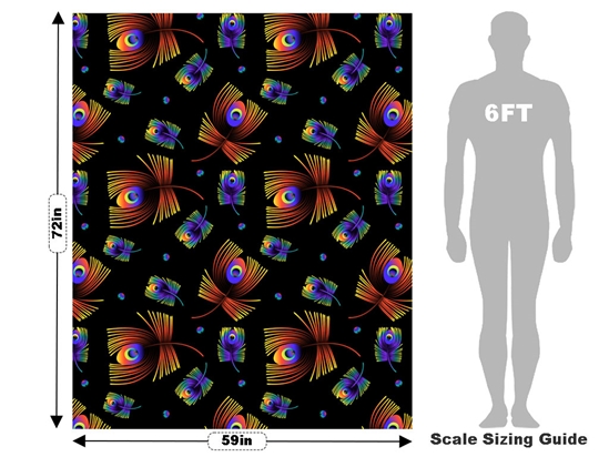 Neon Eyes Birds Vehicle Wrap Scale