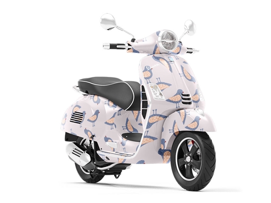 Crosswalk Wait Birds Vespa Scooter Wrap Film